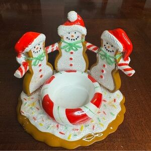 Avon Gingerbread Men Sweets Tea L:ight Candle Holder Christmas Decor